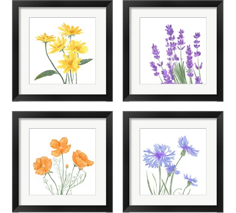 Wildflower Group 4 Piece Framed Art Print Set by Bannarot