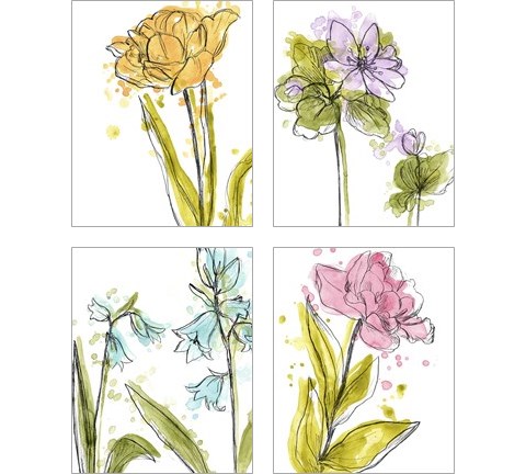 Spring Contours 4 Piece Art Print Set by June Erica Vess