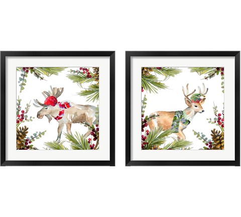 Holiday Animal 2 Piece Framed Art Print Set by Lanie Loreth