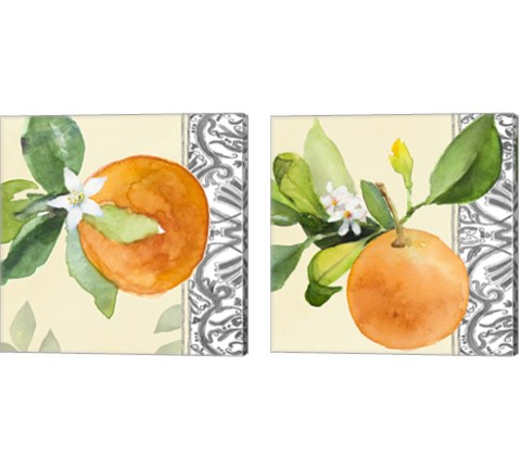 Orange Blossoms 2 Piece Canvas Print Set by Lanie Loreth