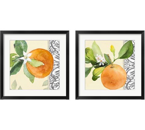 Orange Blossoms 2 Piece Framed Art Print Set by Lanie Loreth