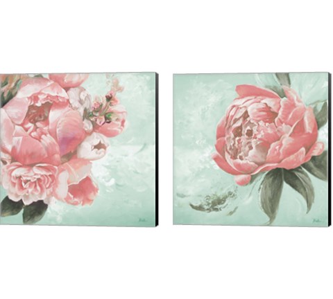 Pink Peonies 2 Piece Canvas Print Set by Patricia Pinto
