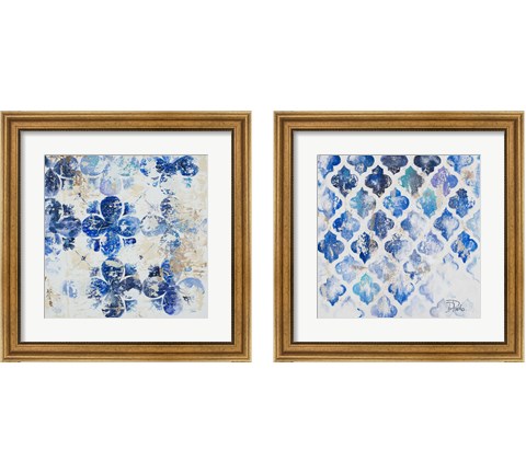 Blue Quatrefoil 2 Piece Framed Art Print Set by Patricia Pinto