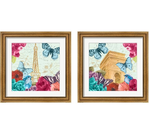 Belles Fleurs a Paris 2 Piece Framed Art Print Set by Patricia Pinto
