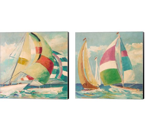 Calm Full Sail 2 Piece Canvas Print Set by Jane Slivka