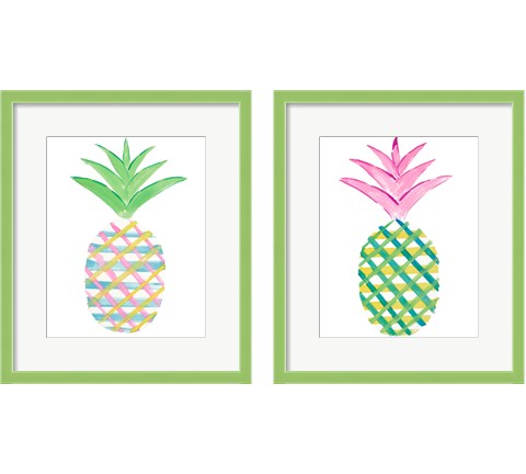 Punched Up Pineapple 2 Piece Framed Art Print Set by Julie DeRice