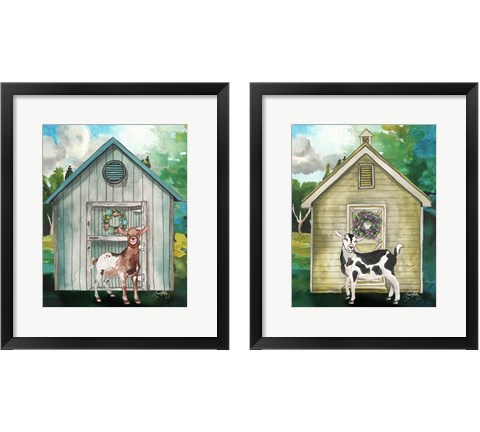 Goat Shed 2 Piece Framed Art Print Set by Elizabeth Medley