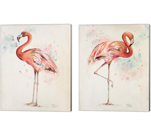 Flamingo  2 Piece Canvas Print Set by Patricia Pinto