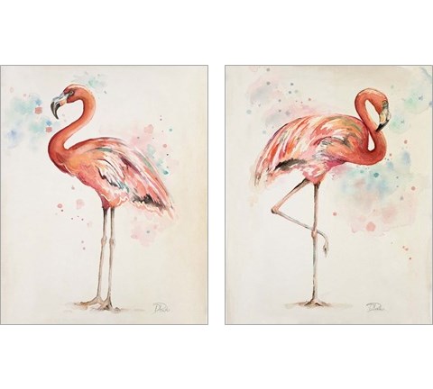 Flamingo  2 Piece Art Print Set by Patricia Pinto
