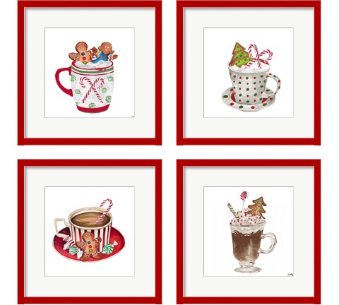 Gingerbread and a Mug Full of Cocoa 4 Piece Framed Art Print Set by Elizabeth Medley