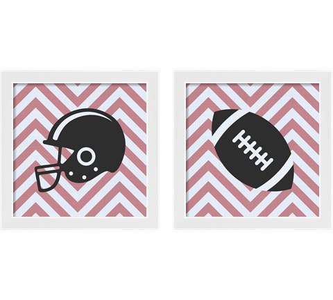 Eat Sleep Play Football - Pink 2 Piece Framed Art Print Set by Sports Mania