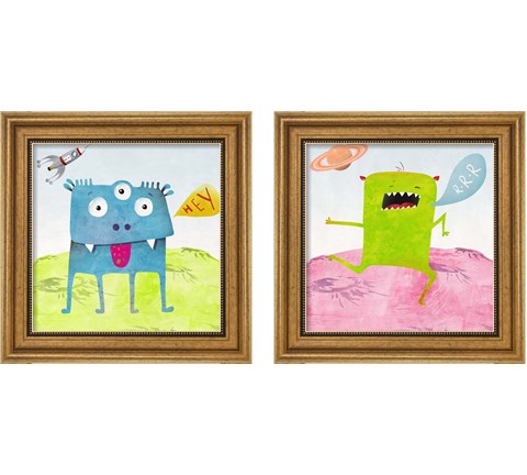 Alien Friend  2 Piece Framed Art Print Set by Skip Teller