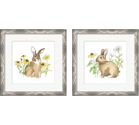 Wildflower Bunnies 2 Piece Framed Art Print Set by Beth Grove