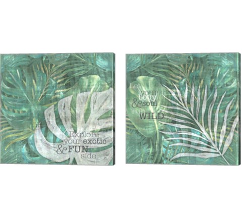 Textured Sentiment Tropic 2 Piece Canvas Print Set by Lee C