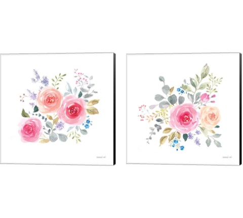 Lush Roses  2 Piece Canvas Print Set by Danhui Nai