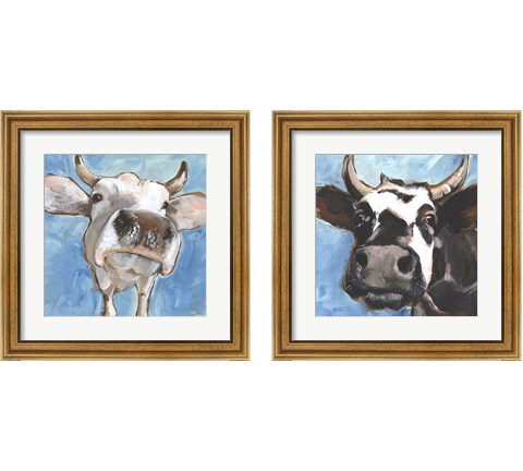 Cattle Close-up 2 Piece Framed Art Print Set by Jennifer Parker