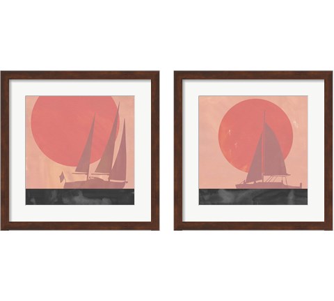 Deep Sea Sunset 2 Piece Framed Art Print Set by Jacob Green