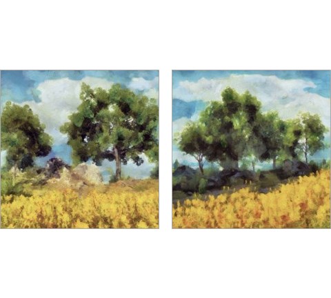 Mellow Yellow Landscape 2 Piece Art Print Set by Alonzo Saunders