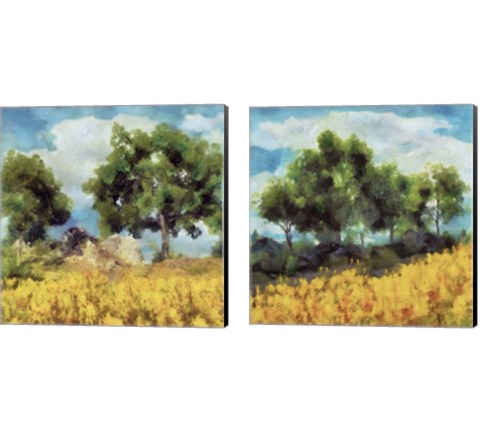 Mellow Yellow Landscape 2 Piece Canvas Print Set by Alonzo Saunders