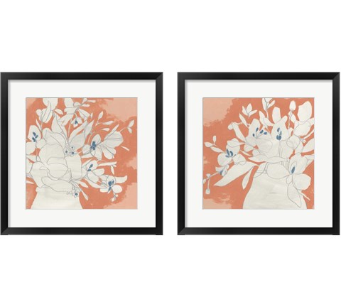 Terracotta Flowers 2 Piece Framed Art Print Set by June Erica Vess