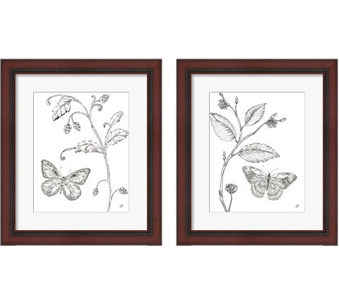 Outdoor Beauties Butterfly 2 Piece Framed Art Print Set by Daphne Brissonnet