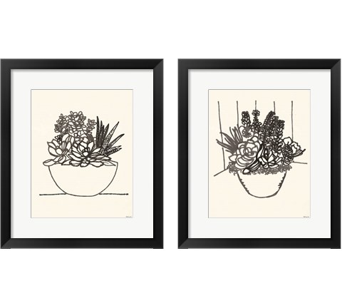 Succulent Basket 2 Piece Framed Art Print Set by Stellar Design Studio