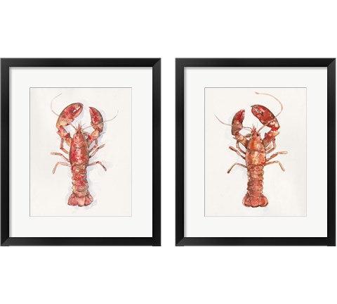 Salty Lobster 2 Piece Framed Art Print Set by Emma Caroline
