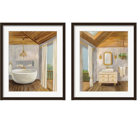 Attic Bathroom 2 Piece Framed Art Print Set by Silvia Vassileva