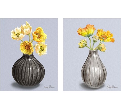 Poppies in Vase 2 Piece Art Print Set by Kelsey Wilson