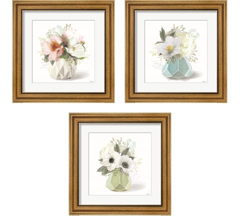Flowers in a Vase 3 Piece Framed Art Print Set by House Fenway