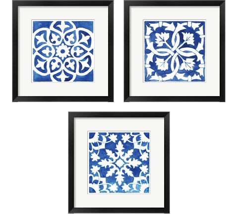 Andalusian Tile 3 Piece Framed Art Print Set by Mercedes Lopez Charro