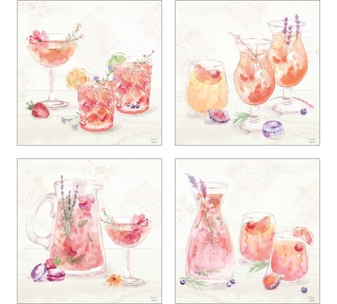 Classy Cocktails 4 Piece Art Print Set by Dina June