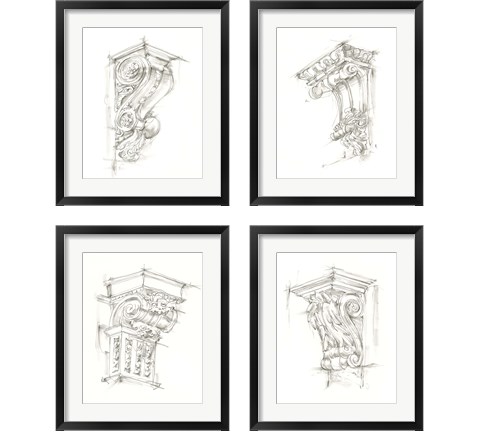 Corbel Sketch 4 Piece Framed Art Print Set by Ethan Harper
