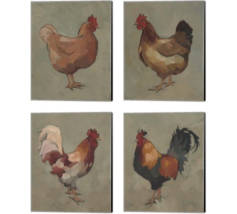 Egg Hen 4 Piece Canvas Print Set by Jacob Green