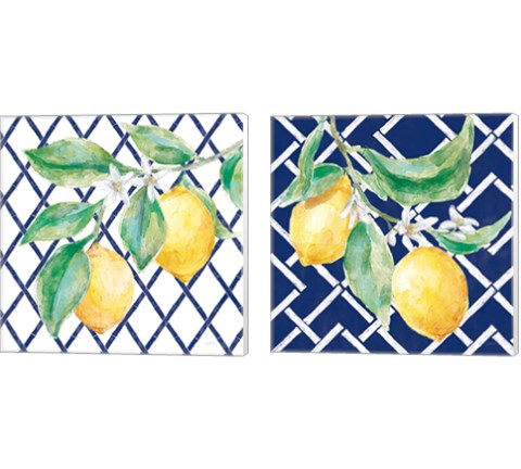 Everyday Chinoiserie Lemons 2 Piece Canvas Print Set by Mary Urban