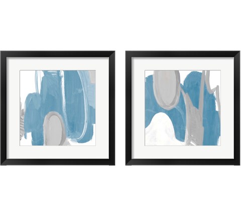 Catching The Tempo Blue 2 Piece Framed Art Print Set by Lanie Loreth