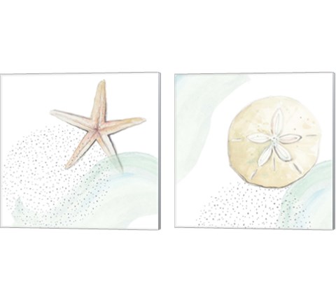 Turquoise Sea Life 2 Piece Canvas Print Set by Patricia Pinto