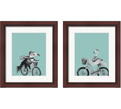 What a Wild Ride on Teal 2 Piece Framed Art Print Set by Elizabeth Medley