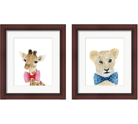 Animal with Bow Tie 2 Piece Framed Art Print Set by Lucille Price