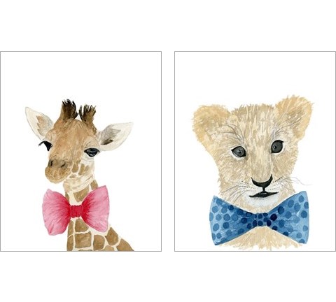 Animal with Bow Tie 2 Piece Art Print Set by Lucille Price