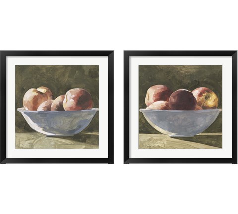 Bowl of Peaches 2 Piece Framed Art Print Set by Emma Caroline