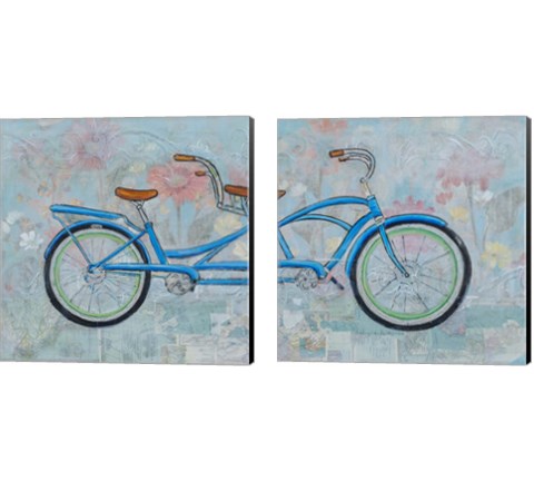 Bicycle Collage 2 Piece Canvas Print Set by Sandra Iafrate
