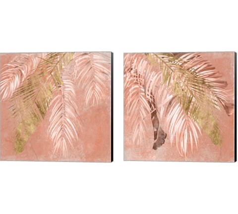 Golden Palms 2 Piece Canvas Print Set by Jennifer Parker