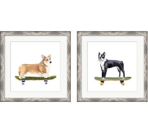 Pups on Wheels 2 Piece Framed Art Print Set by Annie Warren
