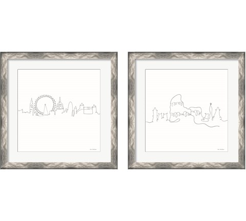 Once Line City 2 Piece Framed Art Print Set by Seven Trees Design