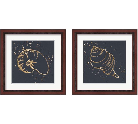 Gold Sea Life 2 Piece Framed Art Print Set by Chris Paschke