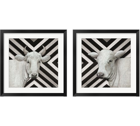 January Cow 2 Piece Framed Art Print Set by Britt Hallowell