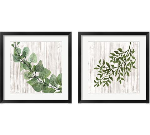 Leaves on White 2 Piece Framed Art Print Set by Cindy Jacobs