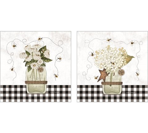 Bee Grateful & Blessed 2 Piece Art Print Set by Linda Spivey