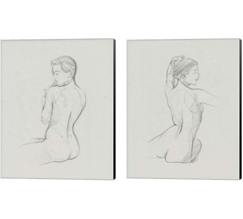 Female Back Sketch 2 Piece Canvas Print Set by Jacob Green